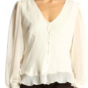 Nine West White Chiffon Blouse XXL